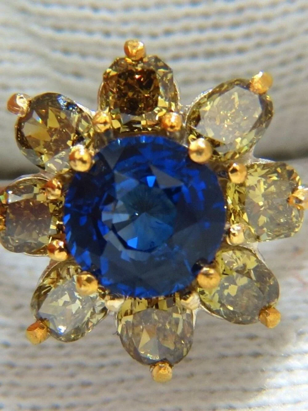 GIA Certified 1.58ct Natural Blue Sapphire Diamonds ring 14kt 10271*
